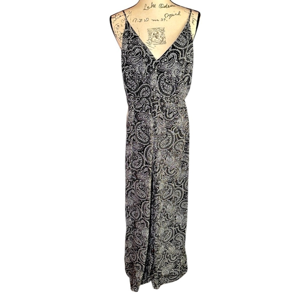 Forever 21 Black and White Paisley Jumpsuit